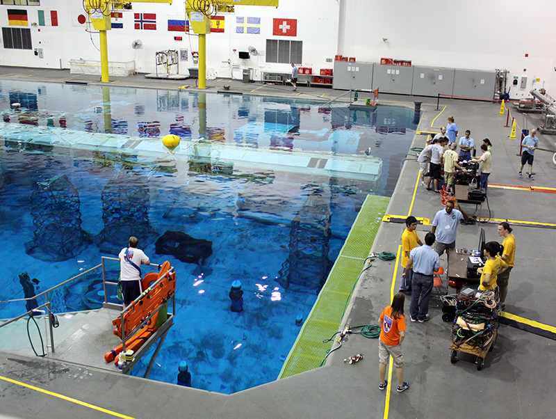 swimming pool set up for astronaut training