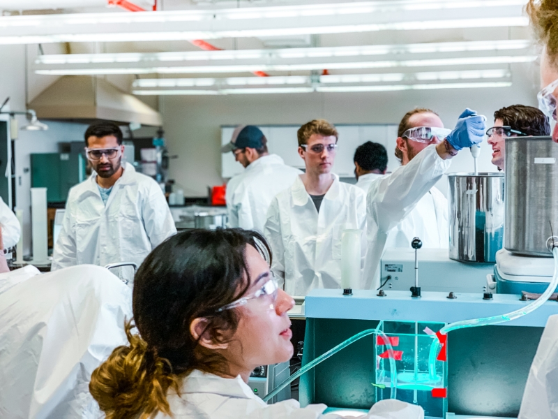 Texas CAE engineers working in a lab