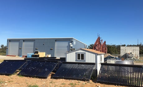 Solar thermal panels on the ground