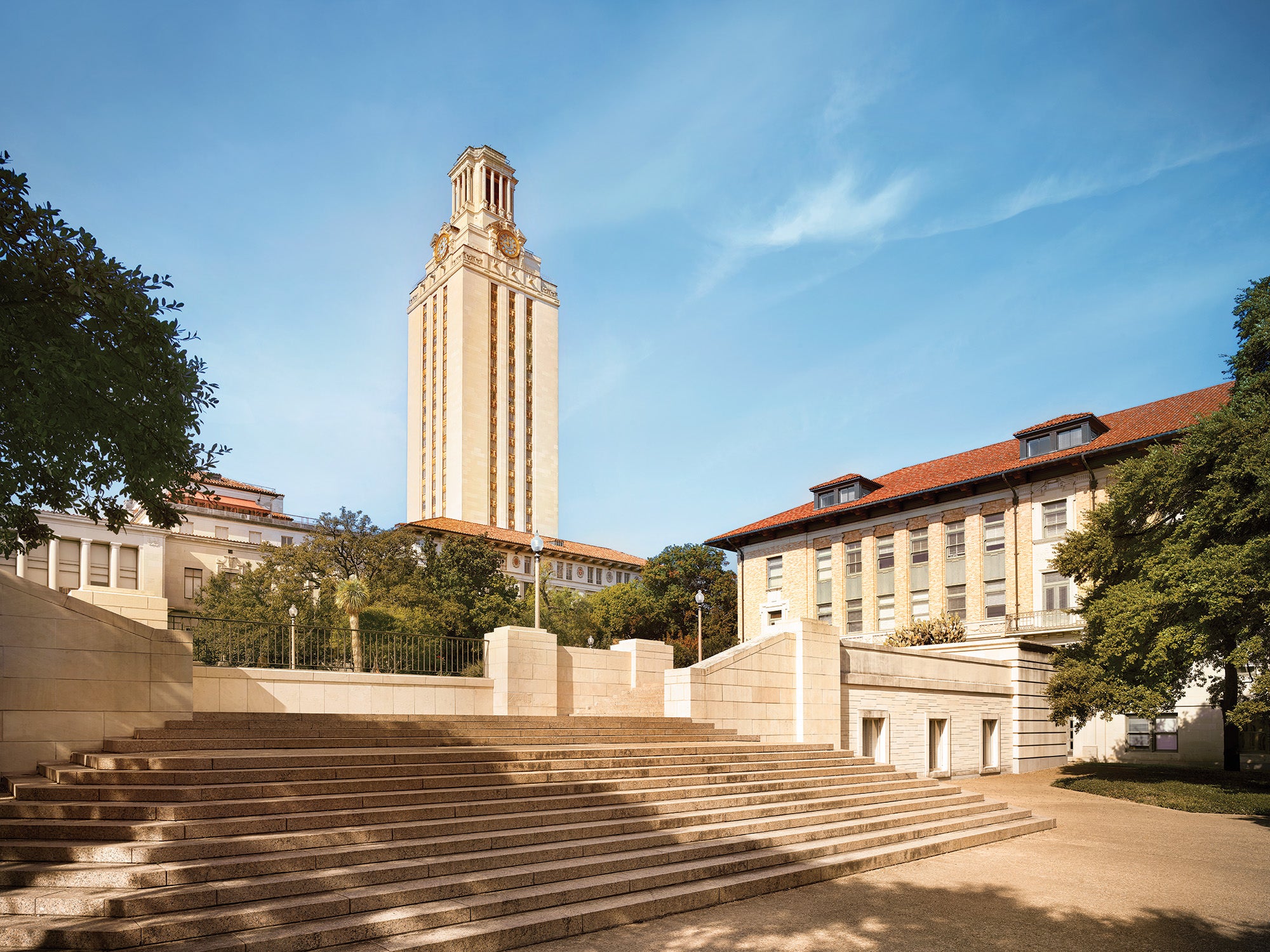 UT Tower from the east mall of campus