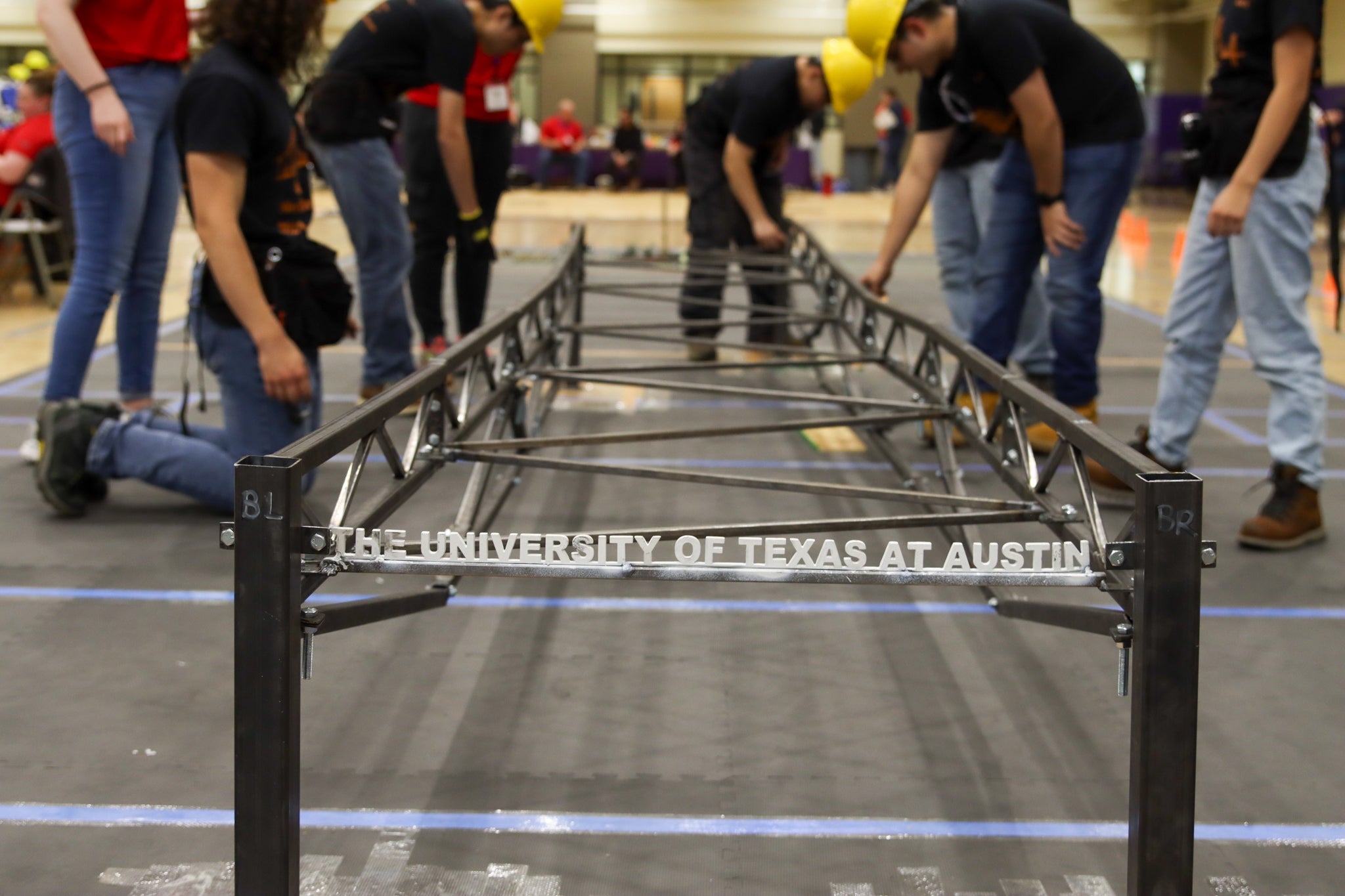 ASCE student competing in the Steel Bridge event during ASCE