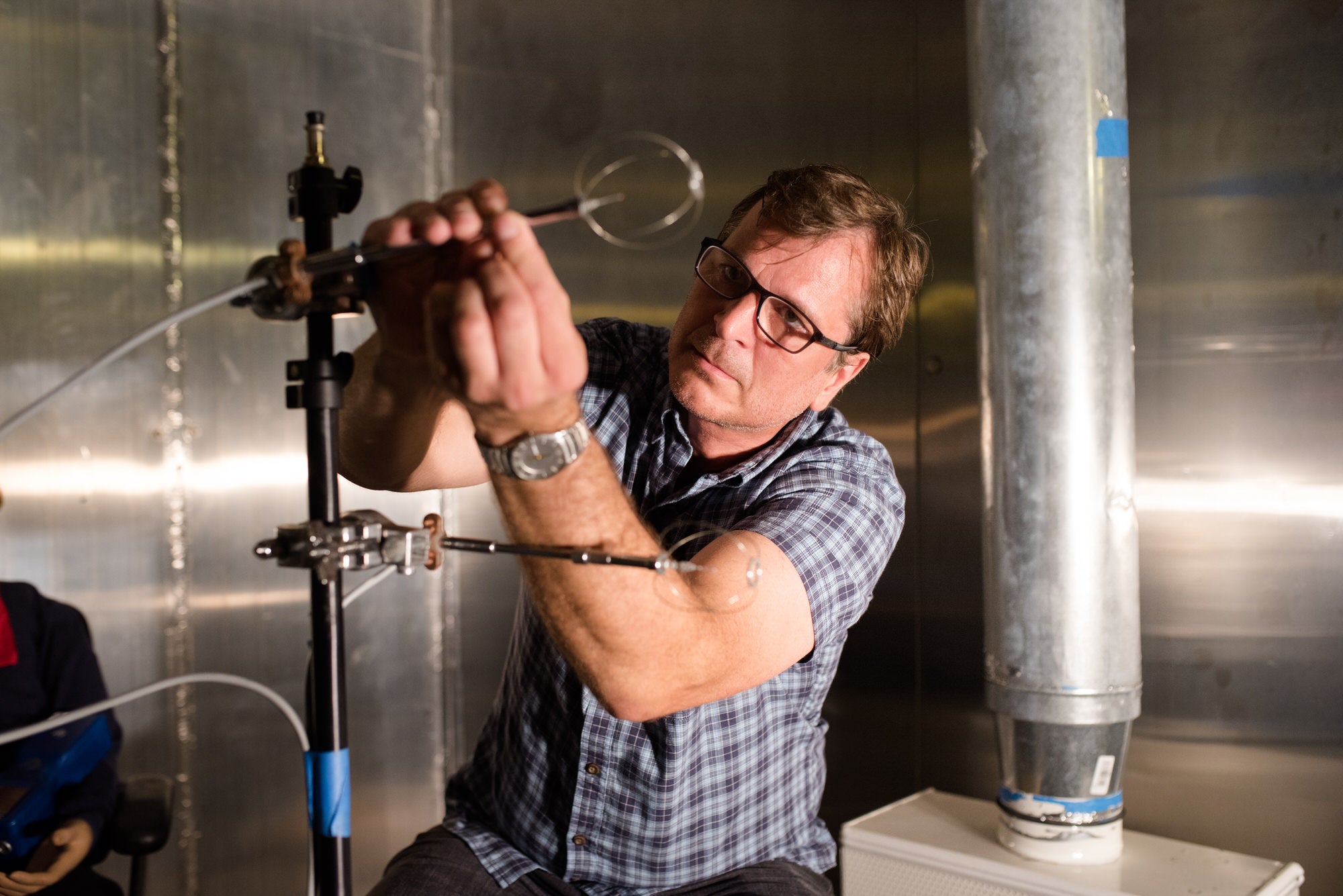Faculty member Novoselac works in air quality lab